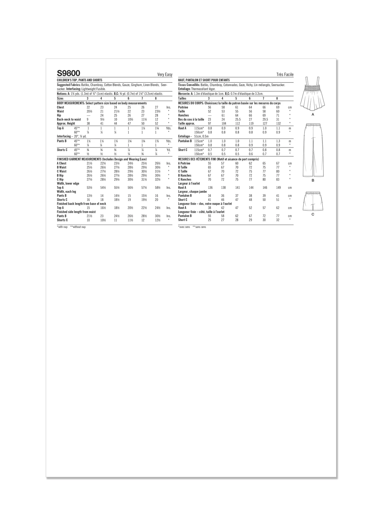 Simplicity Sewing Pattern Children's Top, Pants and Shorts (PDF) 8 Simplicity Sewing Pattern Children's Top, Pants and Shorts (PDF)