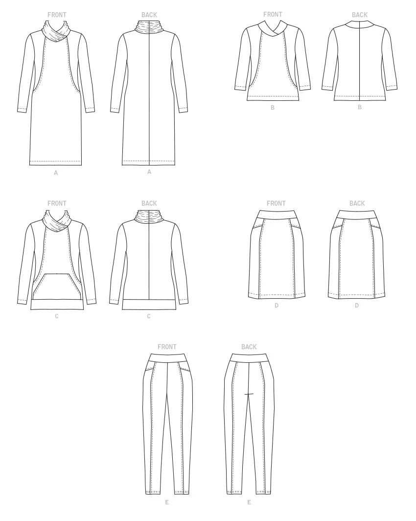 Butterick Sewing Pattern Misses' Knit Dress, Tops, Skirt and Pants (PDF) 7 Butterick Sewing Pattern Misses' Knit Dress, Tops, Skirt and Pants (PDF)