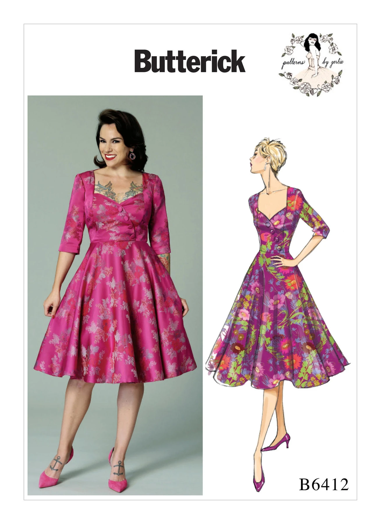 Butterick Sewing Pattern Misses' Sweetheart-Neckline, Full-Skirted Dress (PDF) 1 Butterick Sewing Pattern Misses' Sweetheart-Neckline, Full-Skirted Dress (PDF)