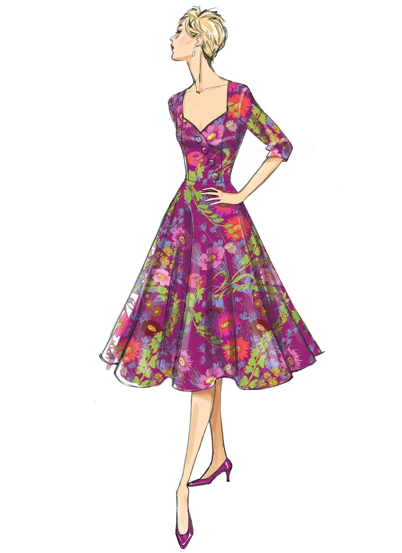 Butterick Sewing Pattern Misses' Sweetheart-Neckline, Full-Skirted Dress (PDF) 3 Butterick Sewing Pattern Misses' Sweetheart-Neckline, Full-Skirted Dress (PDF)