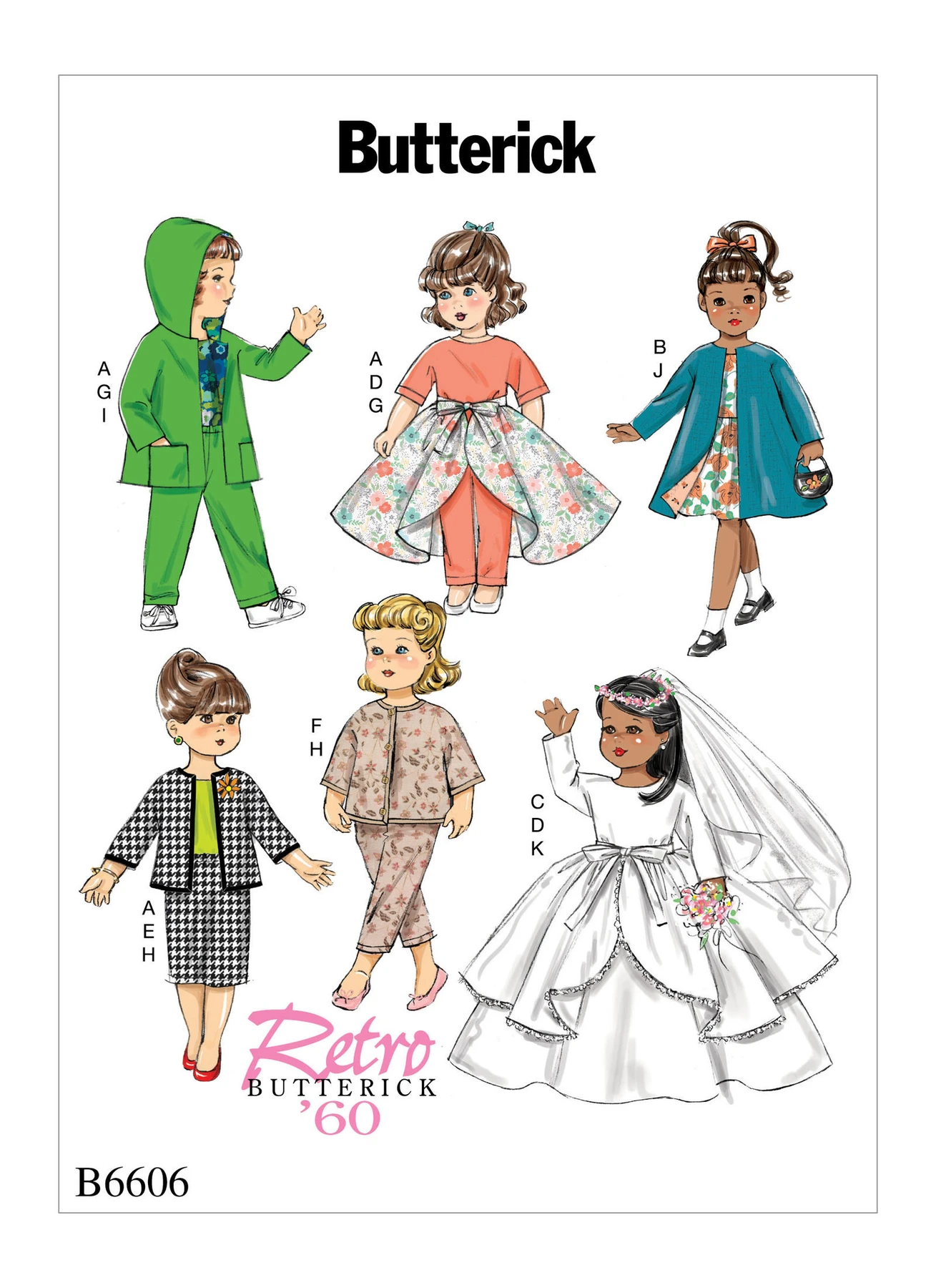 Butterick Sewing Pattern 1960s Clothes For 18" Doll 1 Butterick Sewing Pattern 1960s Clothes For 18" Doll