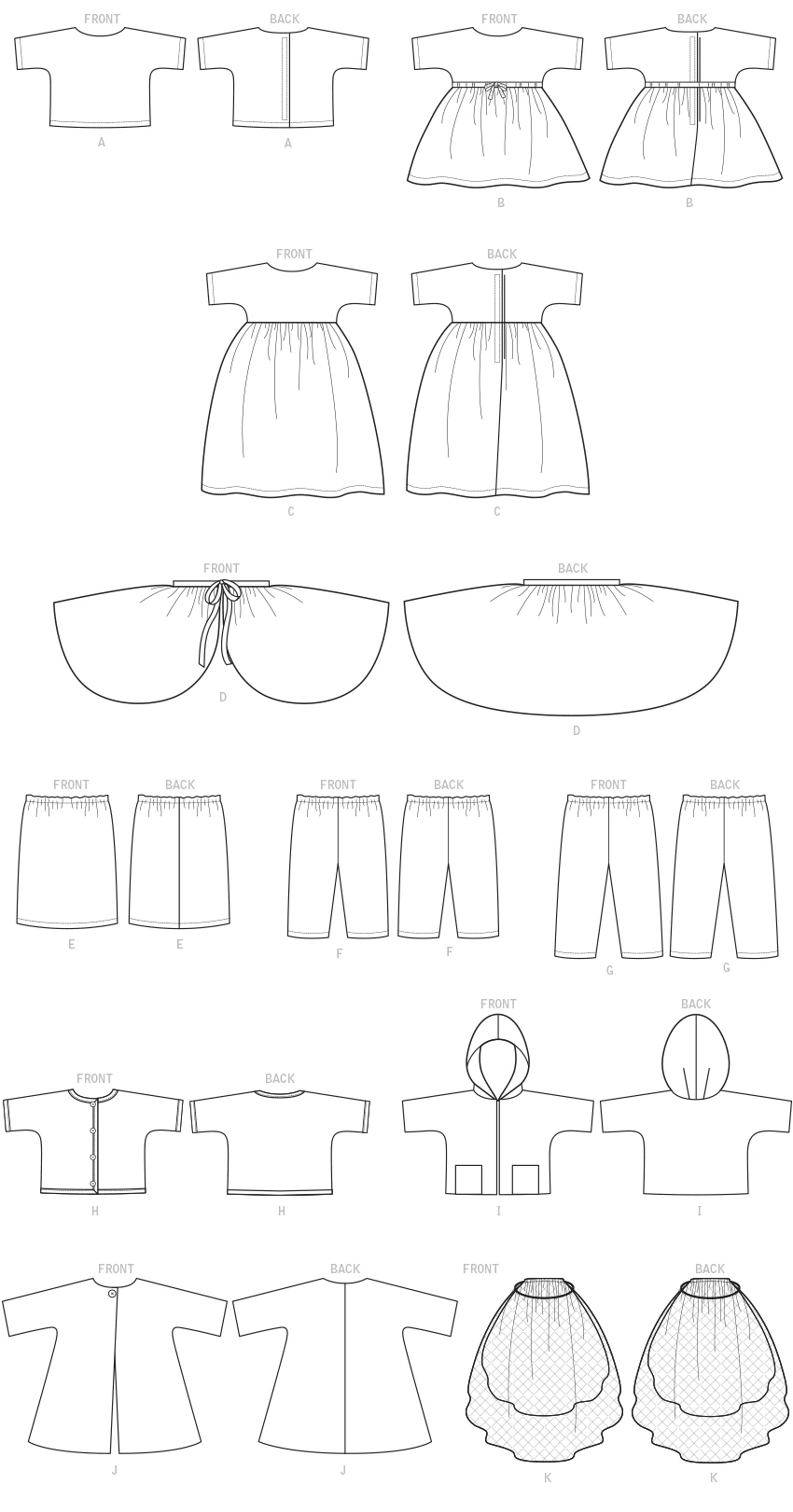 Butterick Sewing Pattern 1960s Clothes For 18" Doll 10 Butterick Sewing Pattern 1960s Clothes For 18" Doll