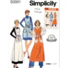 Simplicity Sewing Pattern 1970s Misses' Apron in Two Lengths