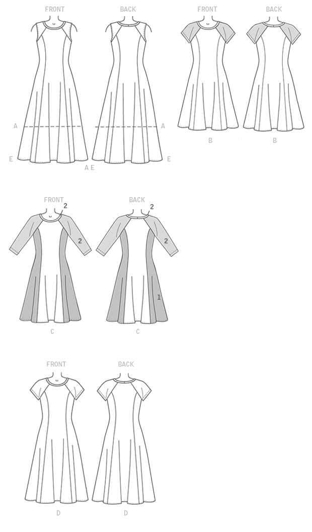 McCall's Sewing Pattern Misses'/Miss Petite Sleeveless or Raglan Sleeve, Fit and Flare Dresses 8 McCall's Sewing Pattern Misses'/Miss Petite Sleeveless or Raglan Sleeve, Fit and Flare Dresses