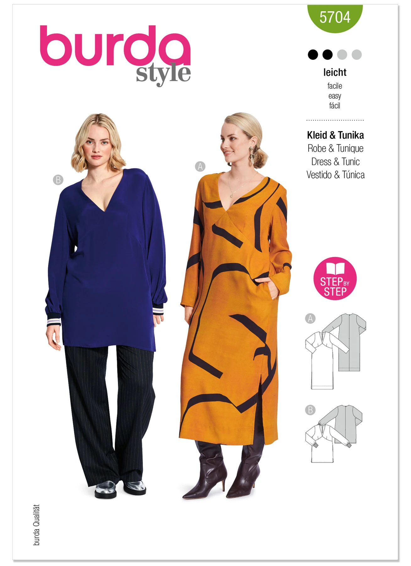 Burda Style Pattern 5704 Misses' Dress and Tunic 1 Burda Style Pattern 5704 Misses' Dress and Tunic