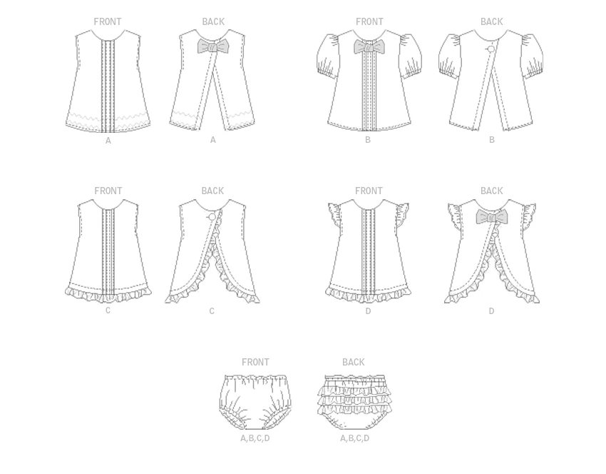 Butterick Sewing Pattern Infants' Top and Panties 10 Butterick Sewing Pattern Infants' Top and Panties