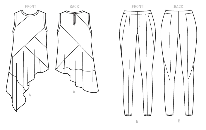 McCall's Sewing Pattern Misses' Asymmetrical, Seam-Detail Top and Pants (PDF) 5 McCall's Sewing Pattern Misses' Asymmetrical, Seam-Detail Top and Pants (PDF)