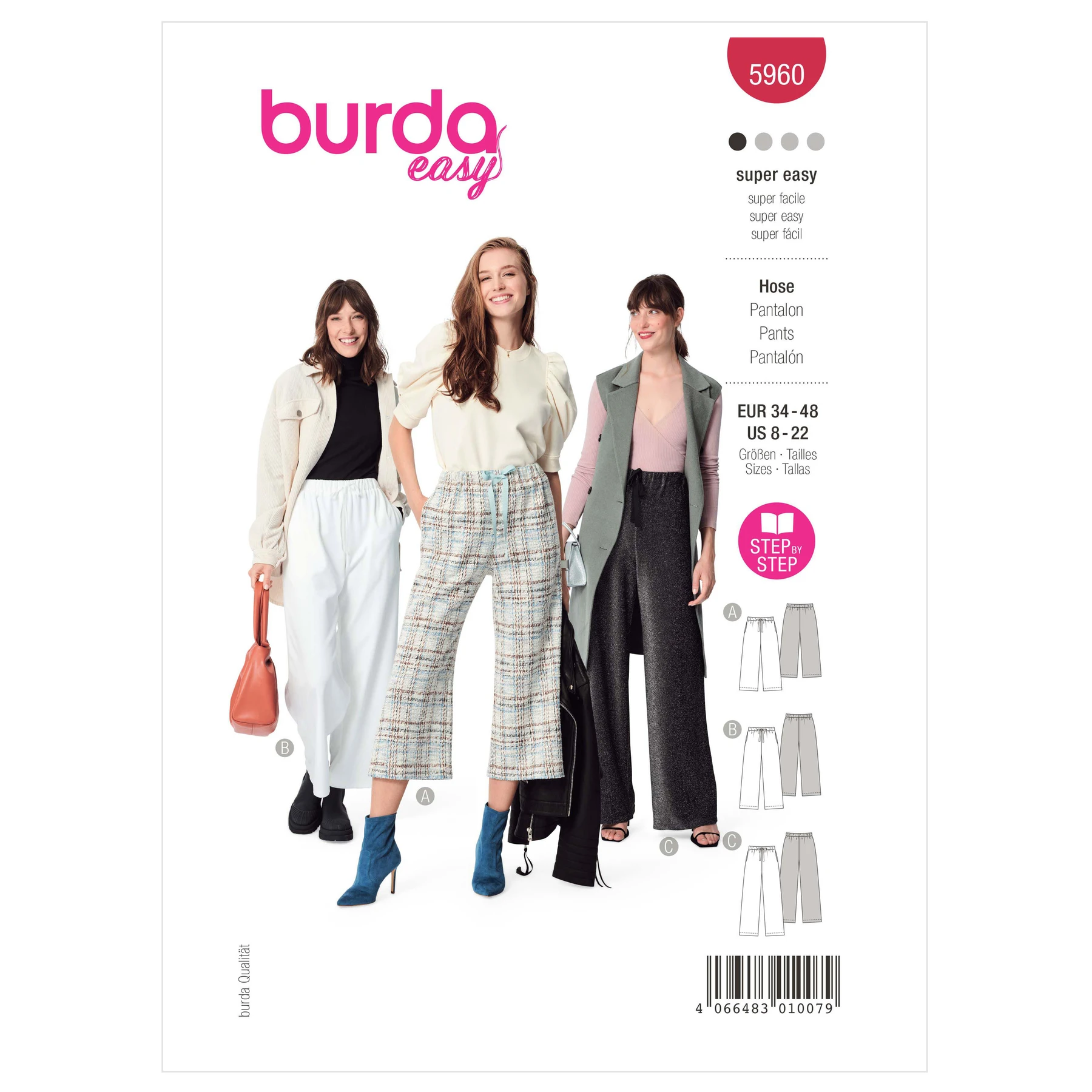 Burda Style Sewing Pattern 5960 Misses' Pants