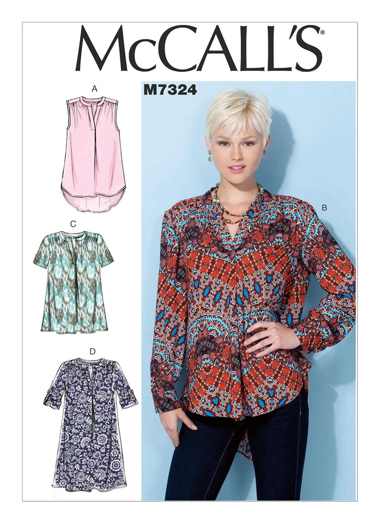 McCall's Sewing Pattern Misses' Half-Placket Tops and Tunic (PDF) 1 McCall's Sewing Pattern Misses' Half-Placket Tops and Tunic (PDF)