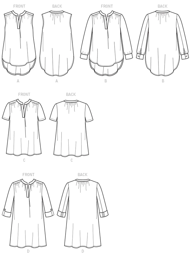 McCall's Sewing Pattern Misses' Half-Placket Tops and Tunic (PDF) 8 McCall's Sewing Pattern Misses' Half-Placket Tops and Tunic (PDF)
