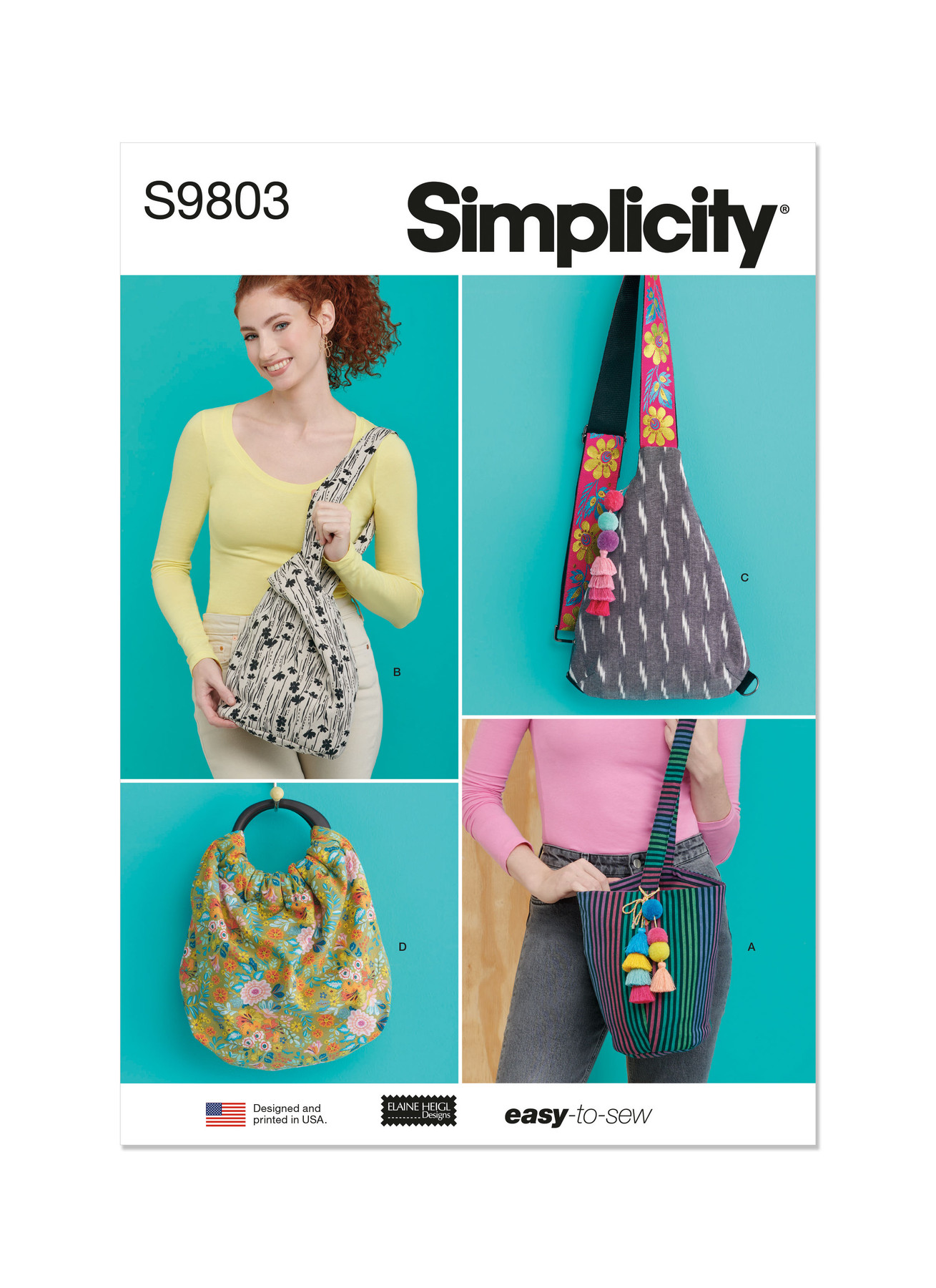 Simplicity Sewing Pattern Bags in Four Styles by Elaine Heigl Designs 1 Simplicity Sewing Pattern Bags in Four Styles by Elaine Heigl Designs