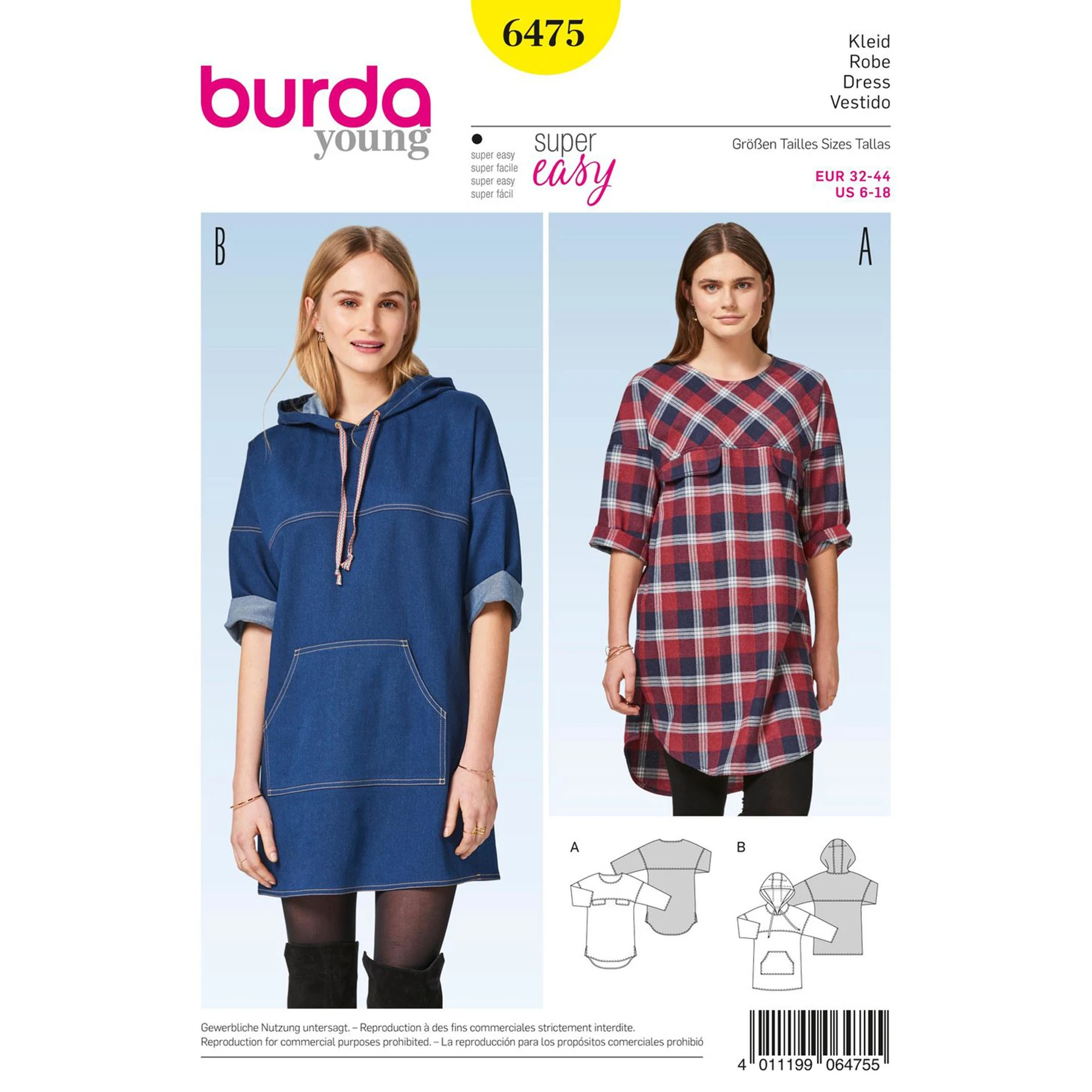 Burda Style Sewing Pattern Misses' Hooded Dress 9 Burda Style Sewing Pattern Misses' Hooded Dress