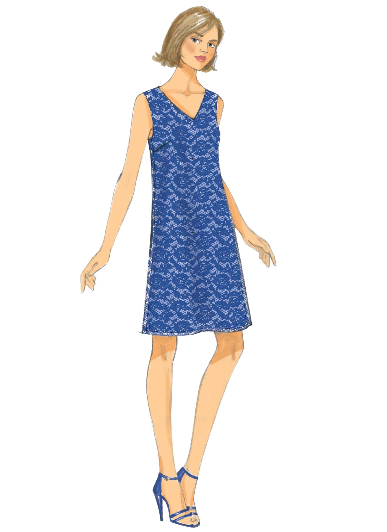 Butterick Sewing Pattern Misses' Pullover V-Neck Dresses 4 Butterick Sewing Pattern Misses' Pullover V-Neck Dresses