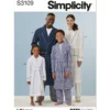 Simplicity Sewing Pattern Girls' and Boys' and Adults' Robe, Shorts and Pants