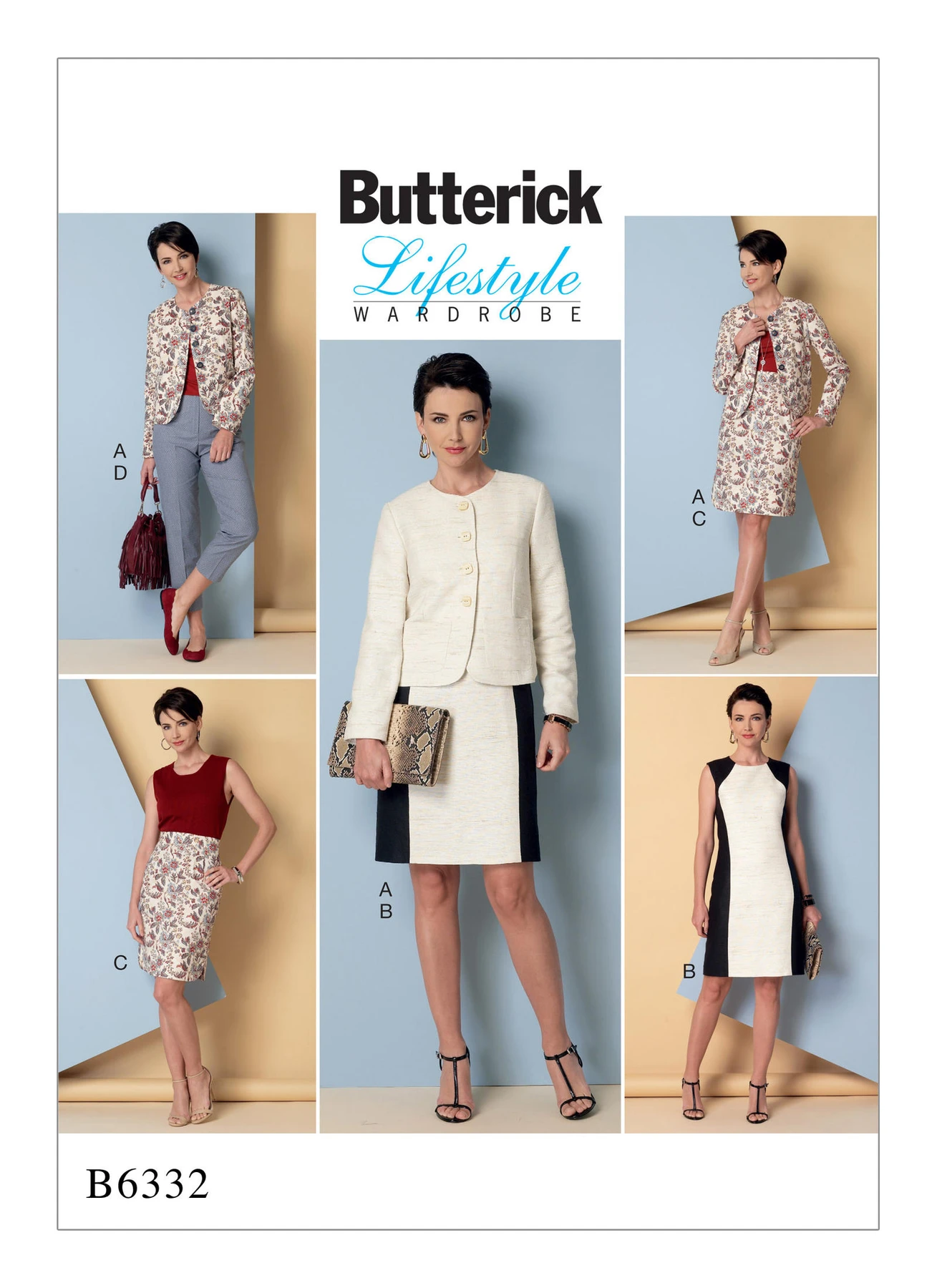 Butterick Sewing Pattern Misses' Collarless Jacket, Dress, Skirt and Pants (PDF) 1 Butterick Sewing Pattern Misses' Collarless Jacket, Dress, Skirt and Pants (PDF)