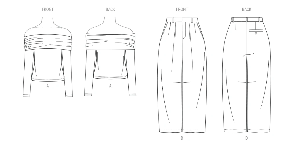Simplicity Sewing Pattern Misses' Off The Shoulder Knit Top and Woven Trousers by Mimi G Style (PDF) 7 Simplicity Sewing Pattern Misses' Off The Shoulder Knit Top and Woven Trousers by Mimi G Style (PDF)