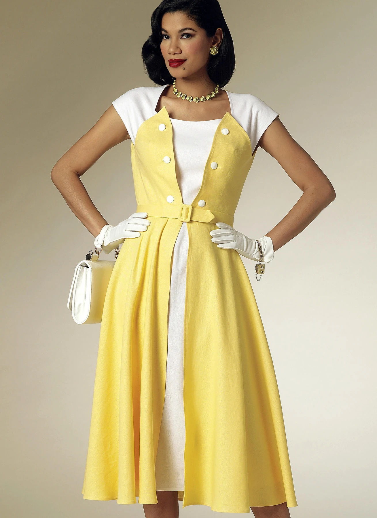 Butterick Sewing Pattern 1950s Misses' Pullover Wrap Dress and Belt 2 Butterick Sewing Pattern 1950s Misses' Pullover Wrap Dress and Belt
