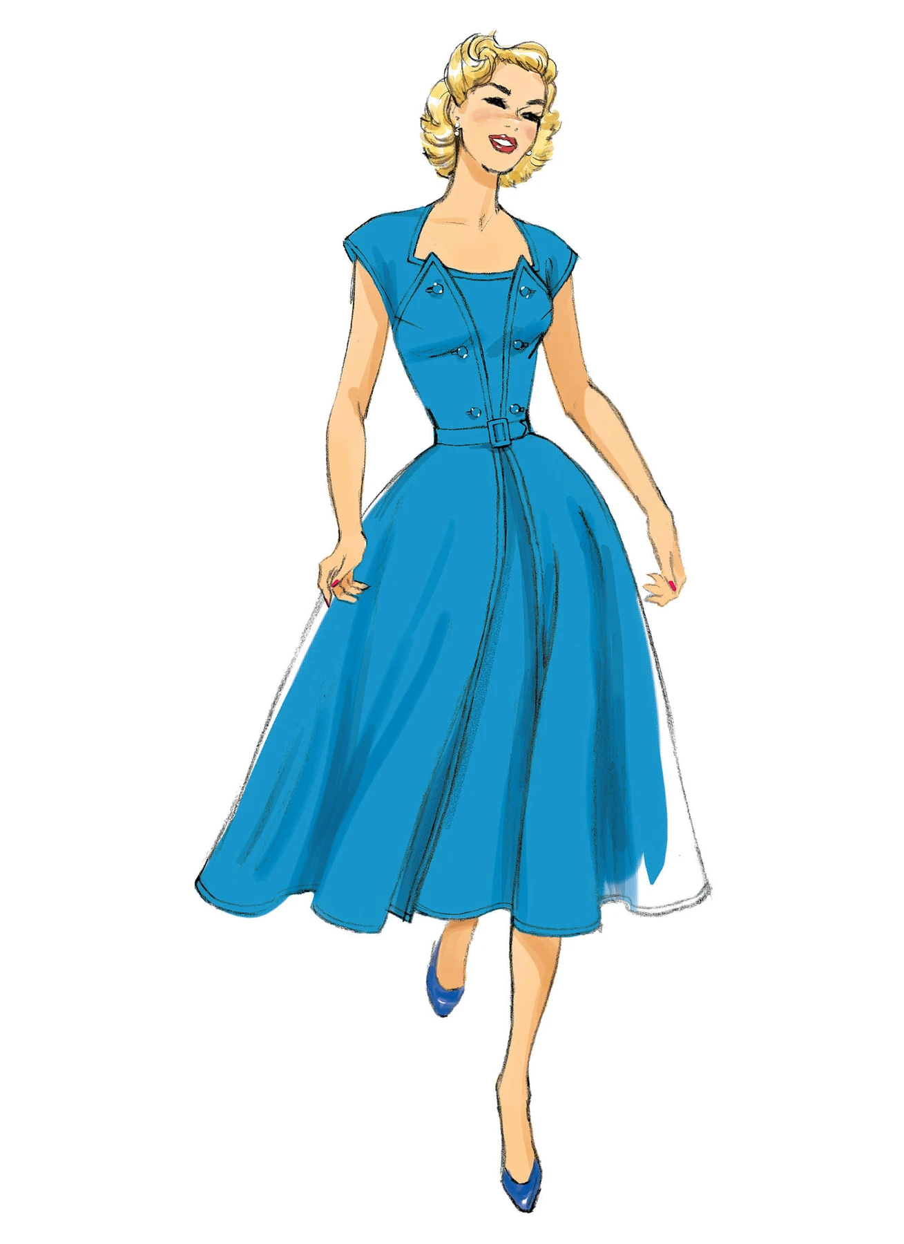 Butterick Sewing Pattern 1950s Misses' Pullover Wrap Dress and Belt 3 Butterick Sewing Pattern 1950s Misses' Pullover Wrap Dress and Belt