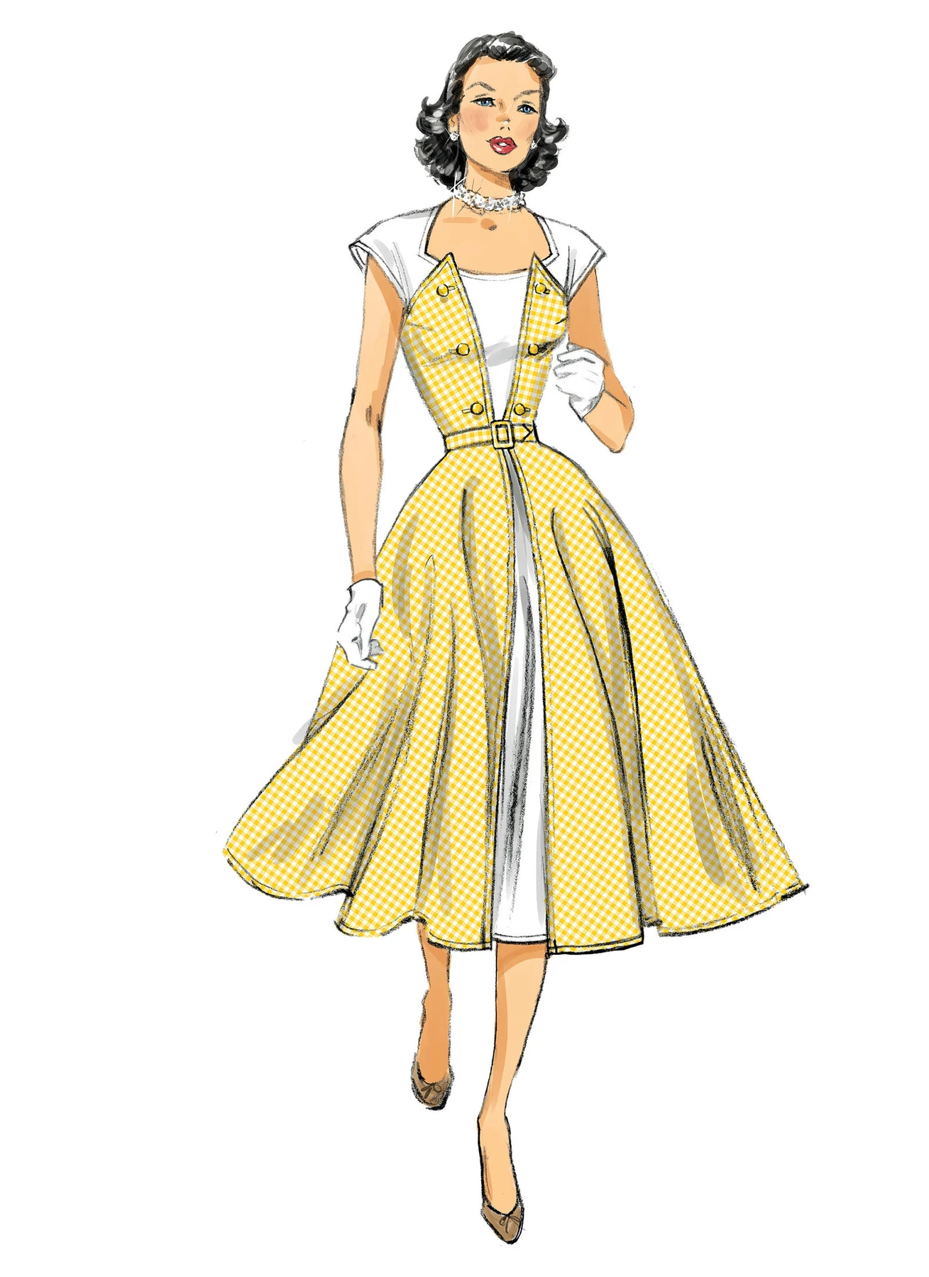 Butterick Sewing Pattern 1950s Misses' Pullover Wrap Dress and Belt 4 Butterick Sewing Pattern 1950s Misses' Pullover Wrap Dress and Belt