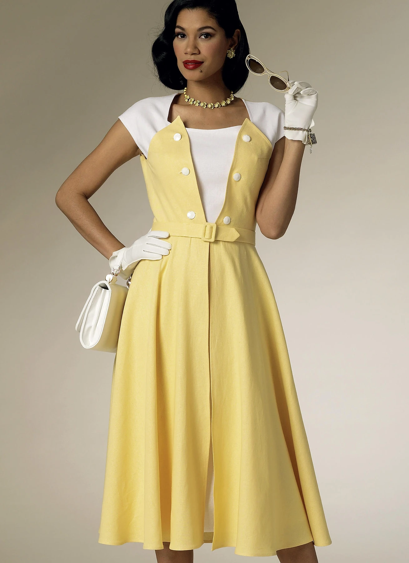 Butterick Sewing Pattern 1950s Misses' Pullover Wrap Dress and Belt 5 Butterick Sewing Pattern 1950s Misses' Pullover Wrap Dress and Belt
