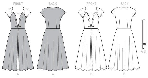 Butterick Sewing Pattern 1950s Misses' Pullover Wrap Dress and Belt 8 Butterick Sewing Pattern 1950s Misses' Pullover Wrap Dress and Belt