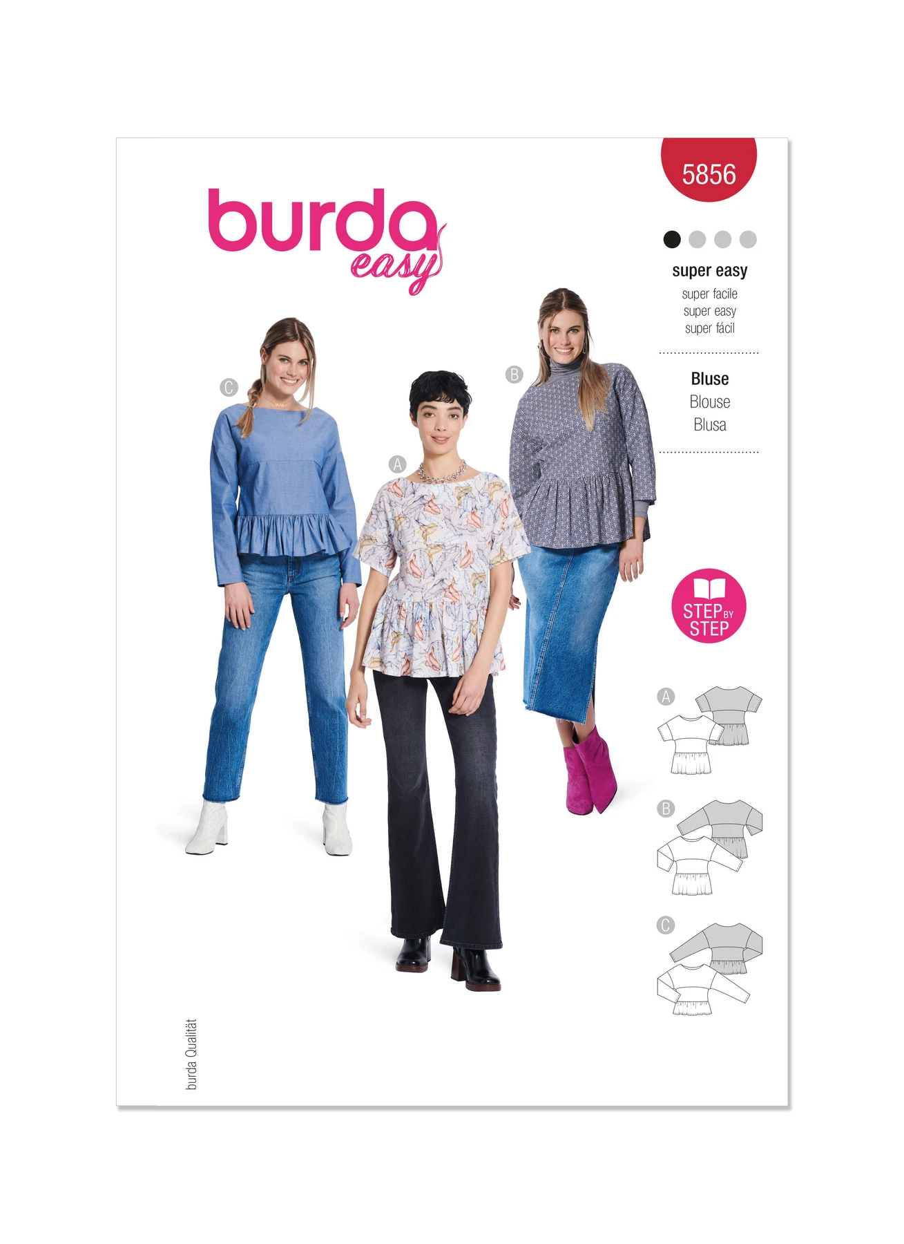 Burda Style Sewing Pattern 5856 Misses' Blouse (PDF)