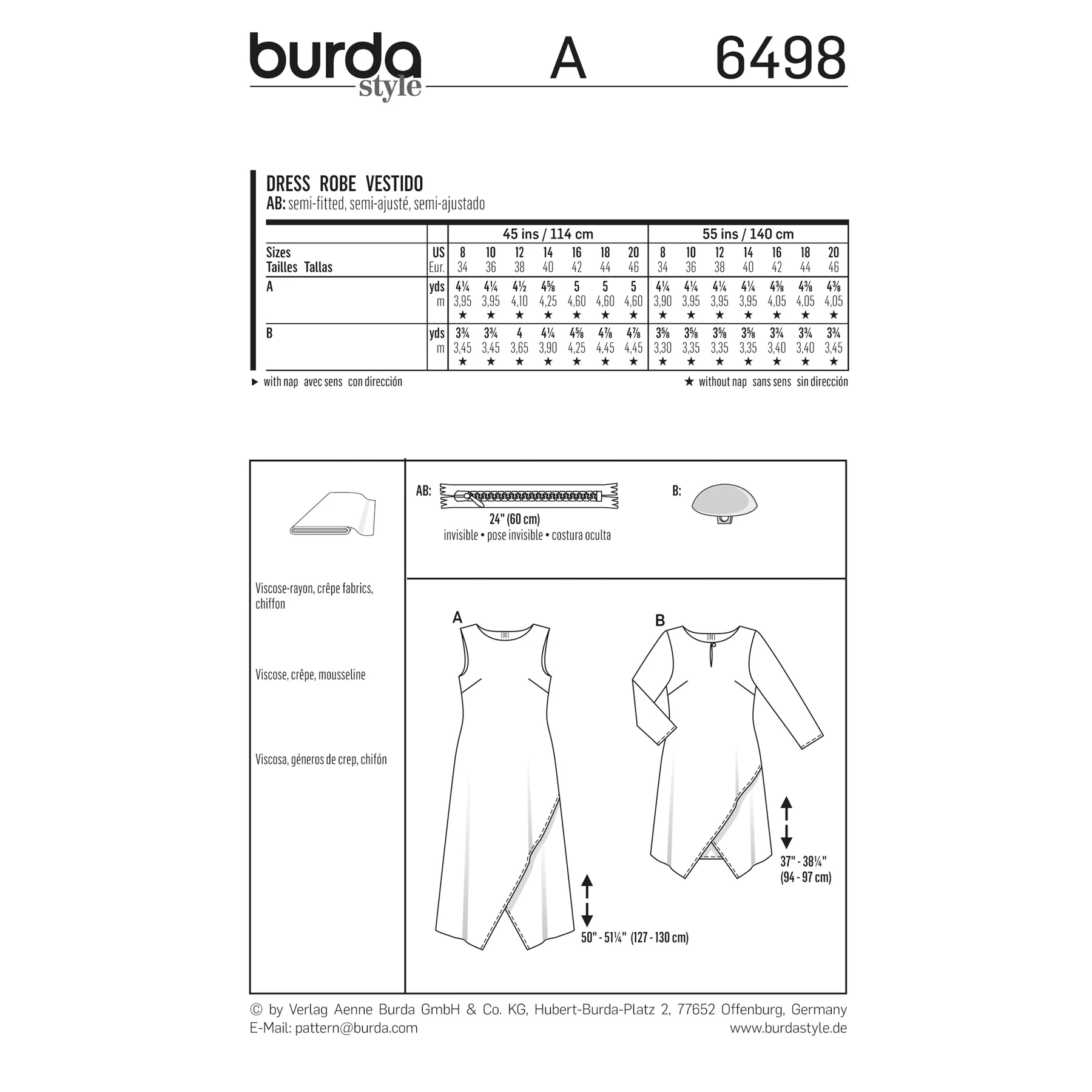 Burda Style Sewing Pattern Misses' Two Layered Dress 4 Burda Style Sewing Pattern Misses' Two Layered Dress