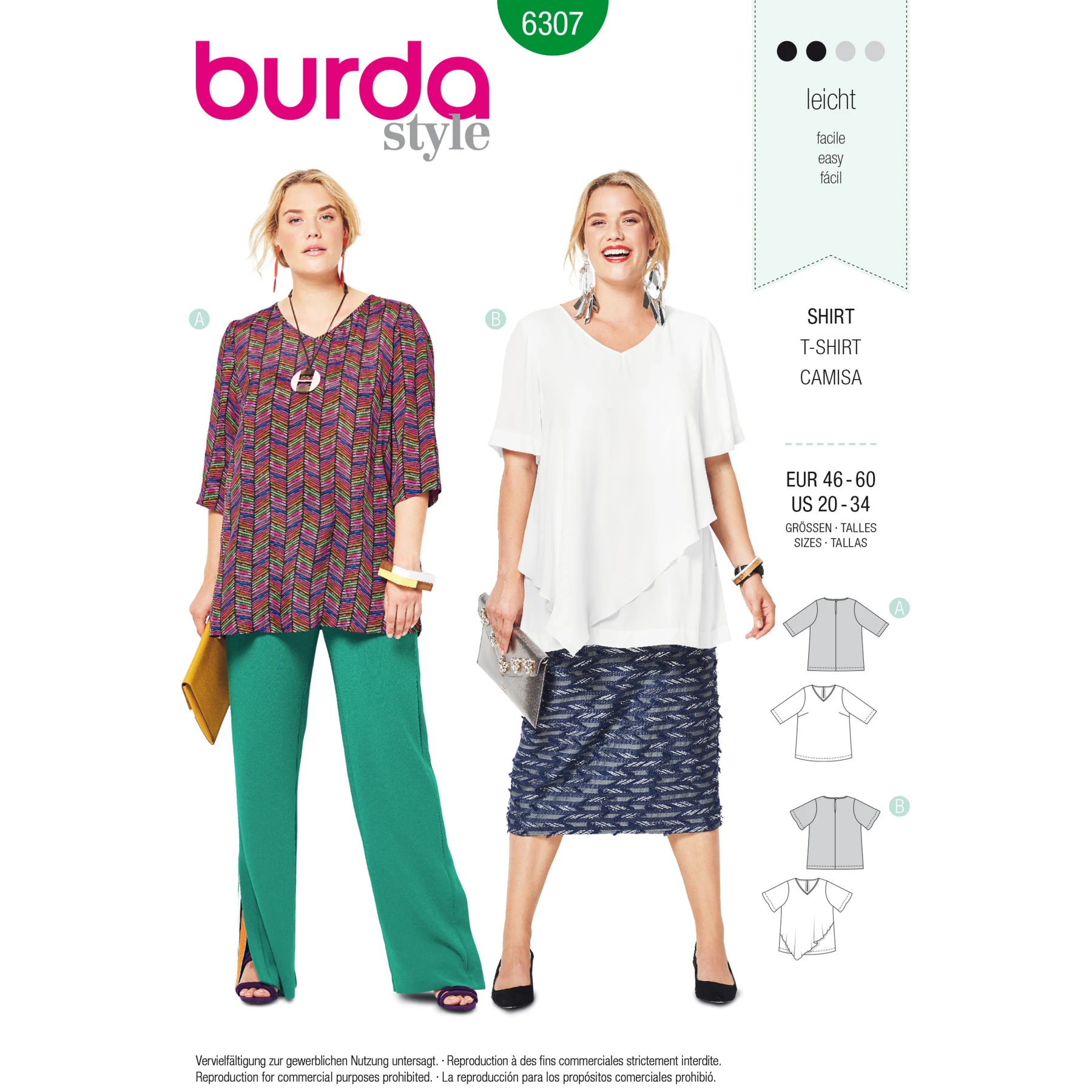 Burda Style Sewing Pattern Women's Asymmetric Top 1 Burda Style Sewing Pattern Women's Asymmetric Top