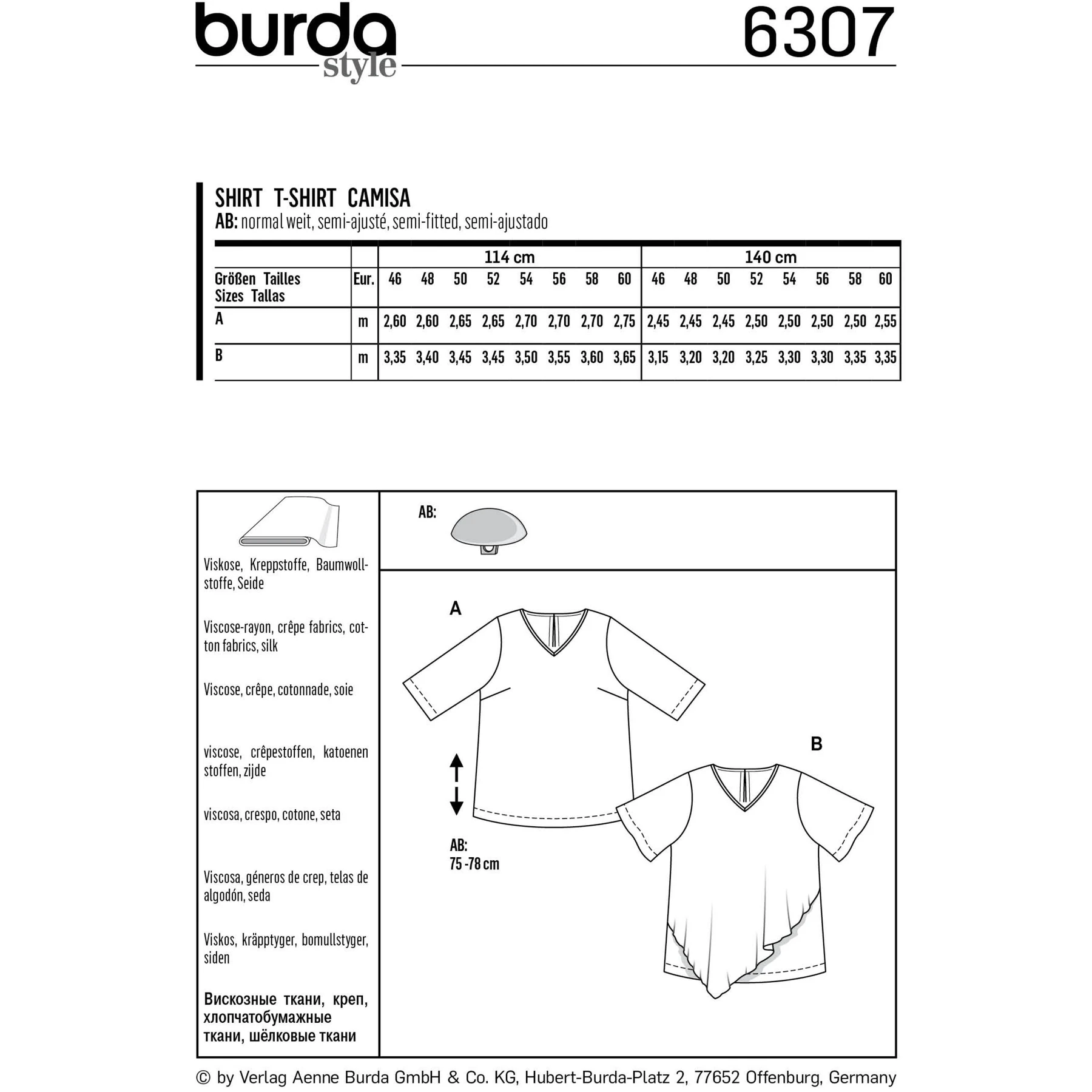 Burda Style Sewing Pattern Women's Asymmetric Top 4 Burda Style Sewing Pattern Women's Asymmetric Top
