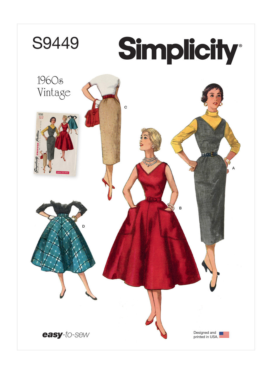 Simplicity Sewing Pattern 1960s Misses' Dress, Jumper and Skirts (PDF) 1 Simplicity Sewing Pattern 1960s Misses' Dress, Jumper and Skirts (PDF)