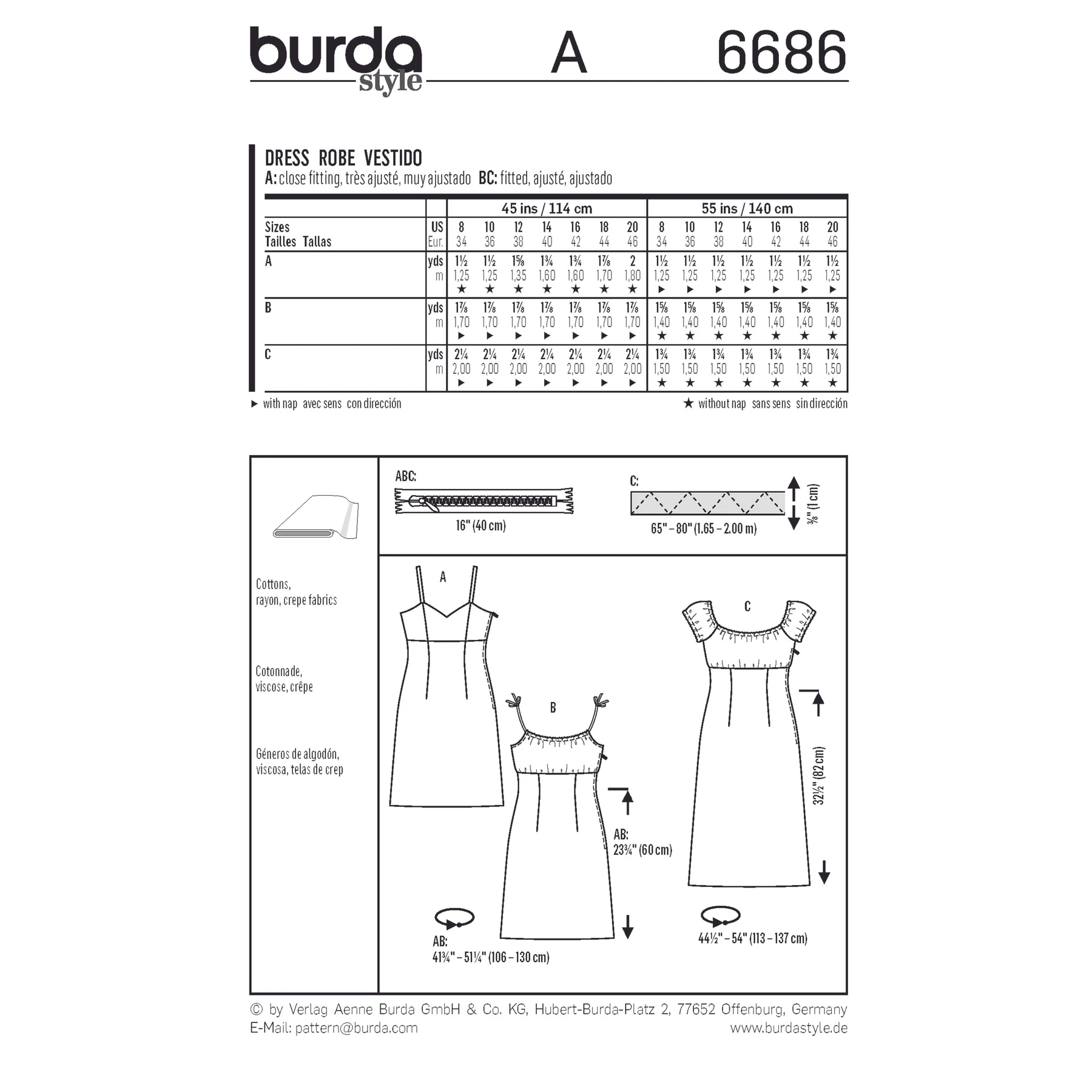 Burda Style Sewing Pattern Women's Dress 2 Burda Style Sewing Pattern Women's Dress