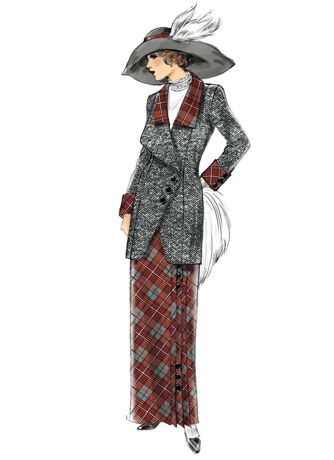 Butterick Sewing Pattern 1910s Shawl Collar Jackets, Bibs and Skirt 6 Butterick Sewing Pattern 1910s Shawl Collar Jackets, Bibs and Skirt