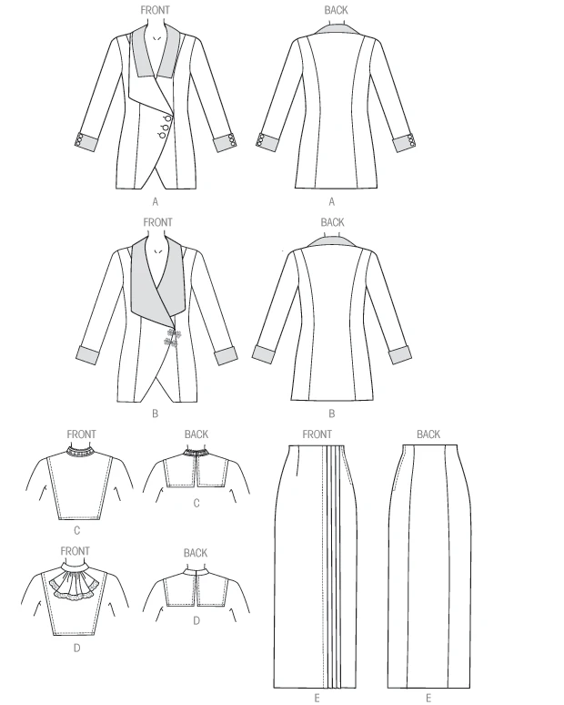 Butterick Sewing Pattern 1910s Shawl Collar Jackets, Bibs and Skirt 7 Butterick Sewing Pattern 1910s Shawl Collar Jackets, Bibs and Skirt