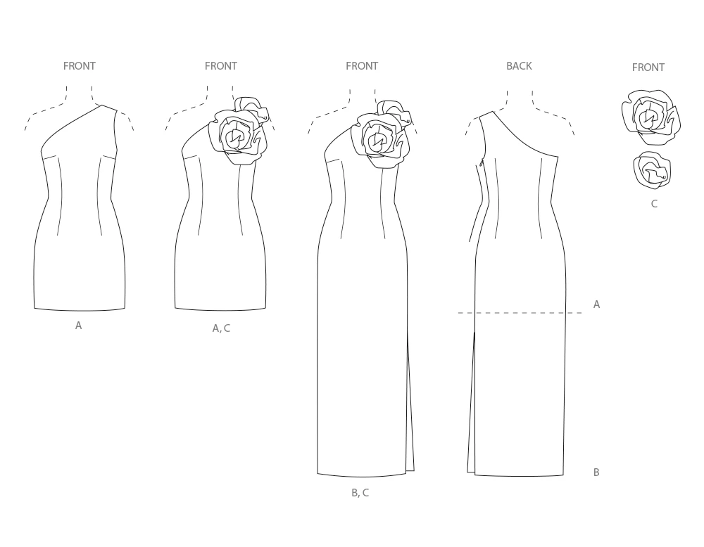 Simplicity Sewing Pattern Misses' and Miss Petite Dress in Two Lengths with Detachable 3D Flowers (PDF) 10 Simplicity Sewing Pattern Misses' and Miss Petite Dress in Two Lengths with Detachable 3D Flowers (PDF)