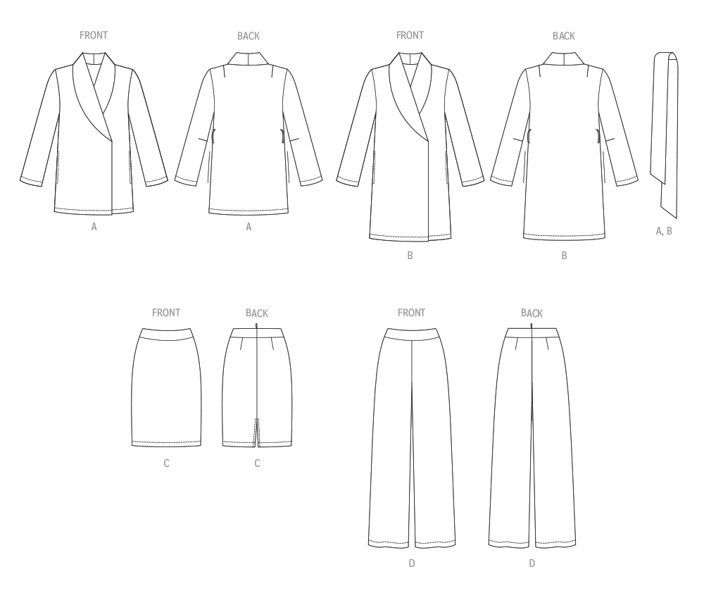 Butterick Sewing Pattern Misses' Jacket, Skirt and Pants 9 Butterick Sewing Pattern Misses' Jacket, Skirt and Pants