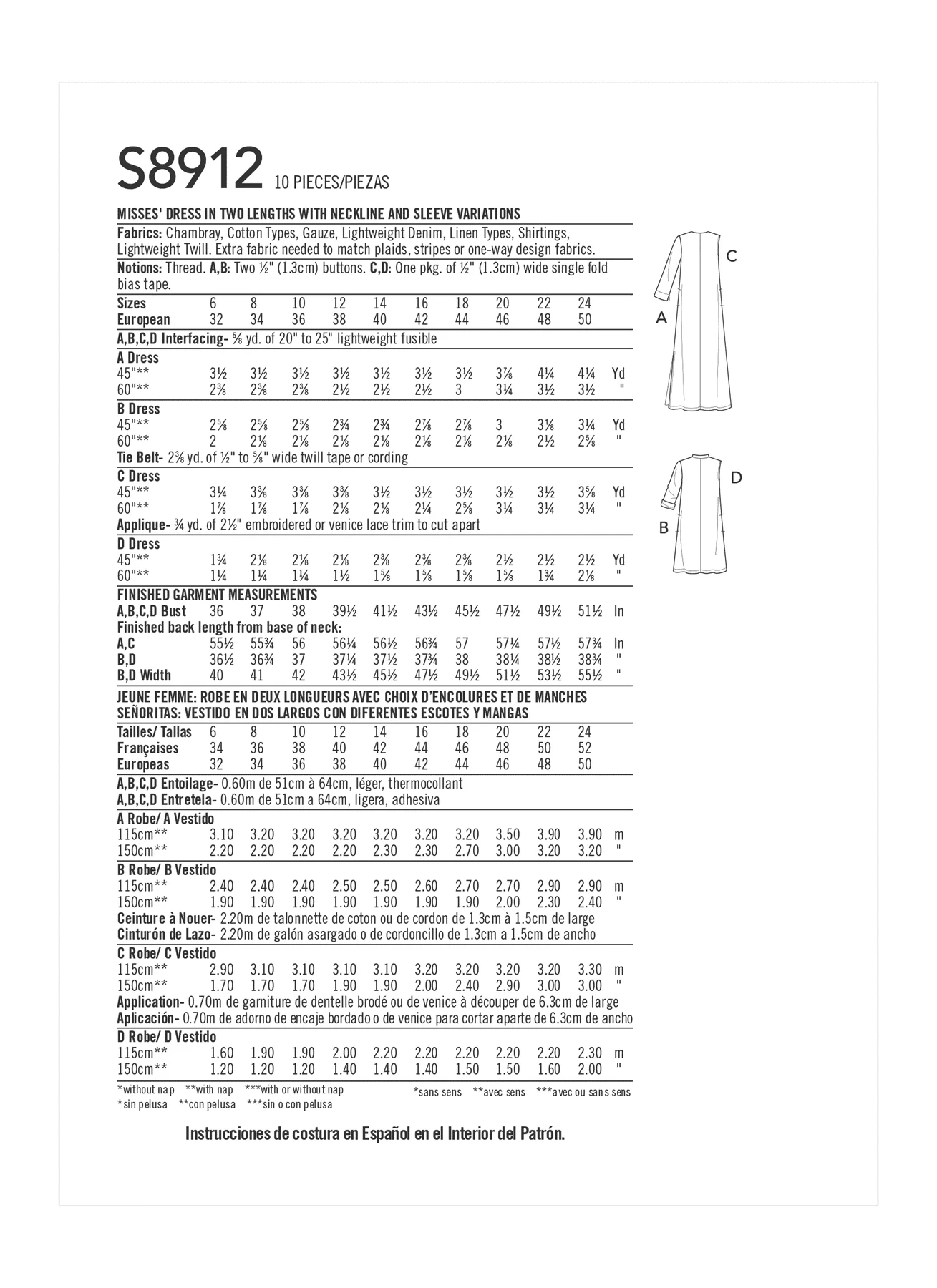 Simplicity Sewing Pattern Misses' Dresses 7 Simplicity Sewing Pattern Misses' Dresses