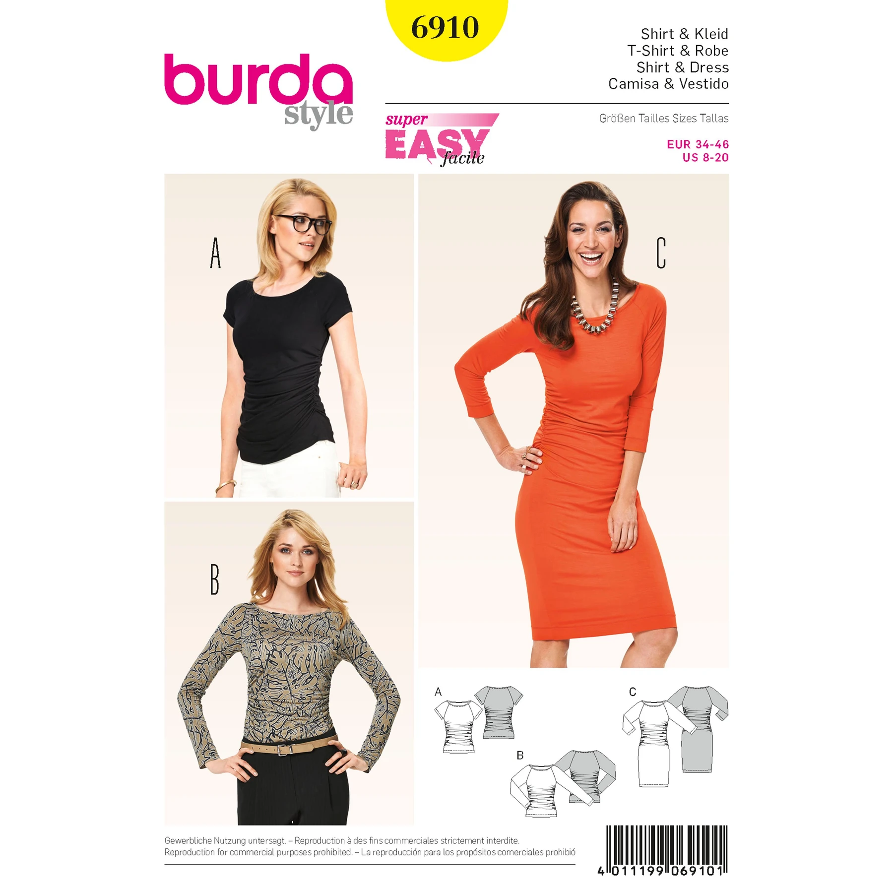 Burda Style Sewing Pattern Tops & Dress