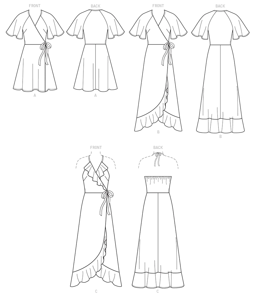 Butterick Sewing Pattern Misses' Wrap Dresses (PDF) 4 Butterick Sewing Pattern Misses' Wrap Dresses (PDF)