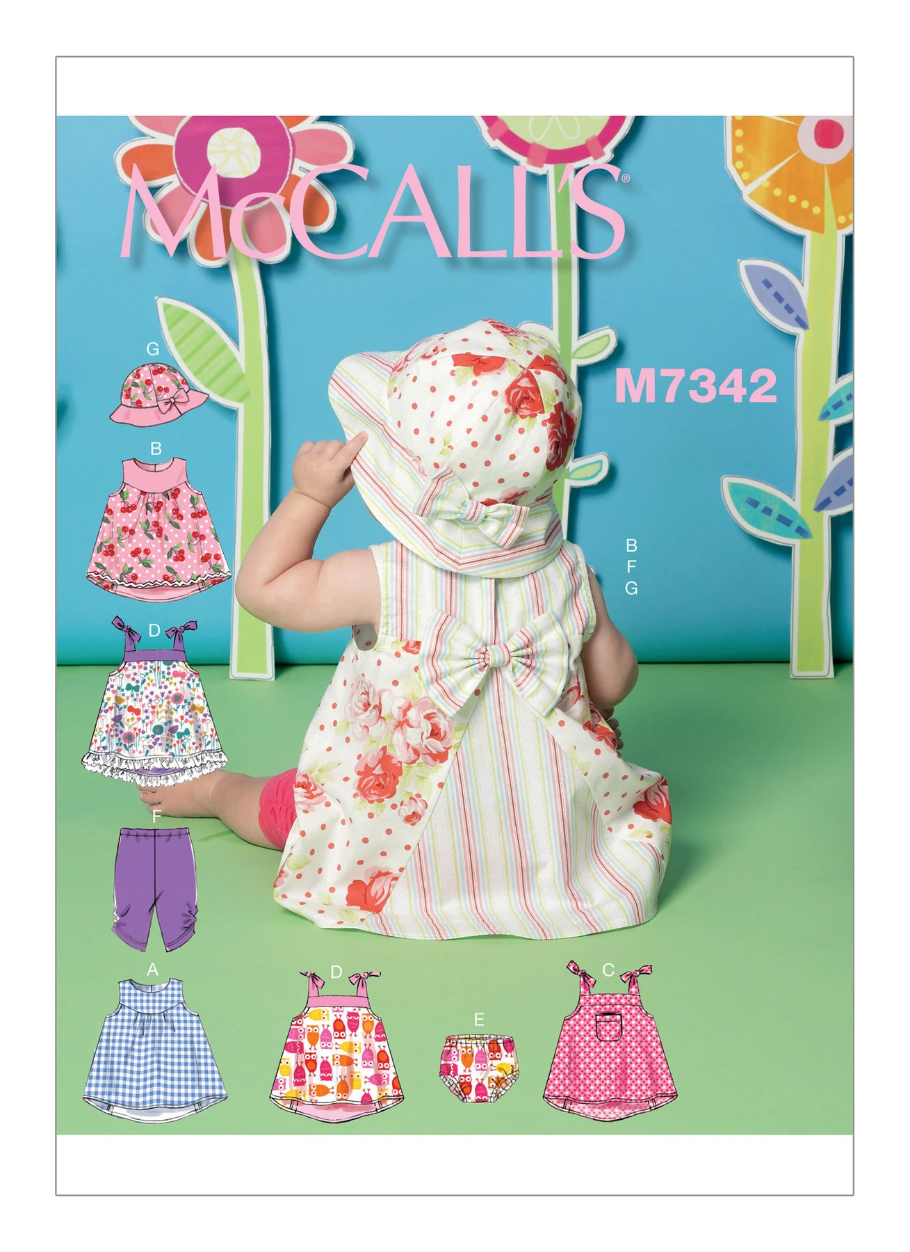 McCall's Sewing Pattern Infants' Back-Bow Dresses, Panties, Leggings and Bucket Hat (PDF) 1 McCall's Sewing Pattern Infants' Back-Bow Dresses, Panties, Leggings and Bucket Hat (PDF)