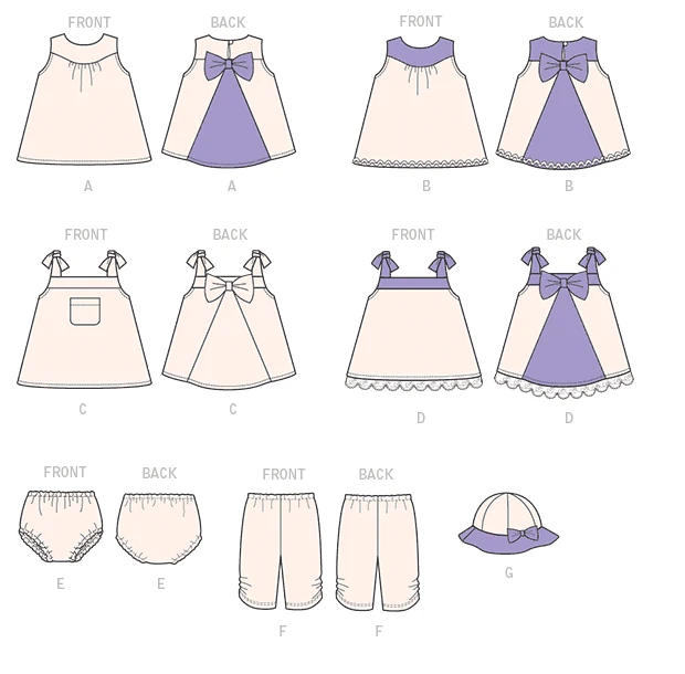 McCall's Sewing Pattern Infants' Back-Bow Dresses, Panties, Leggings and Bucket Hat (PDF) 9 McCall's Sewing Pattern Infants' Back-Bow Dresses, Panties, Leggings and Bucket Hat (PDF)