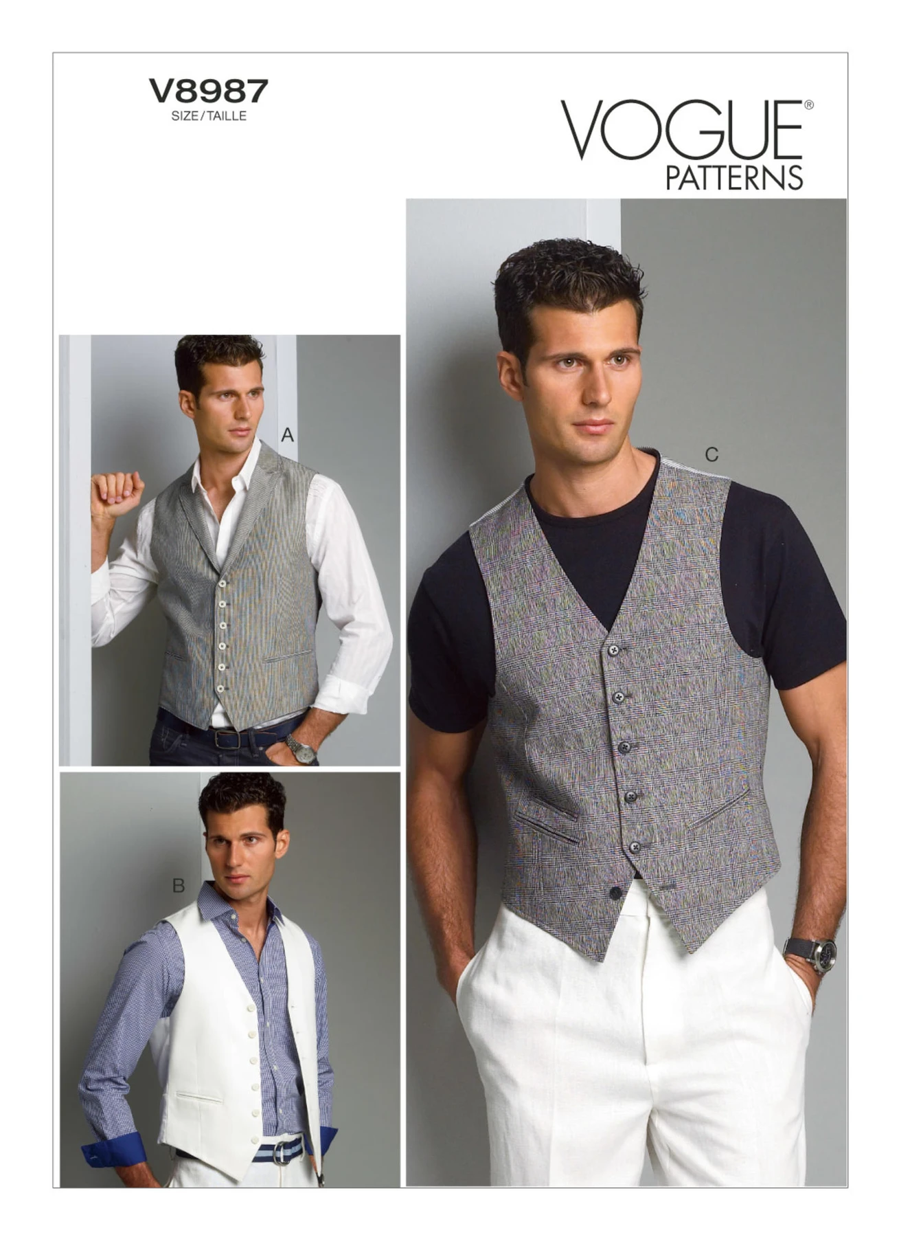 Vogue Patterns Men's Collared or Collarless Vests 1 Vogue Patterns Men's Collared or Collarless Vests