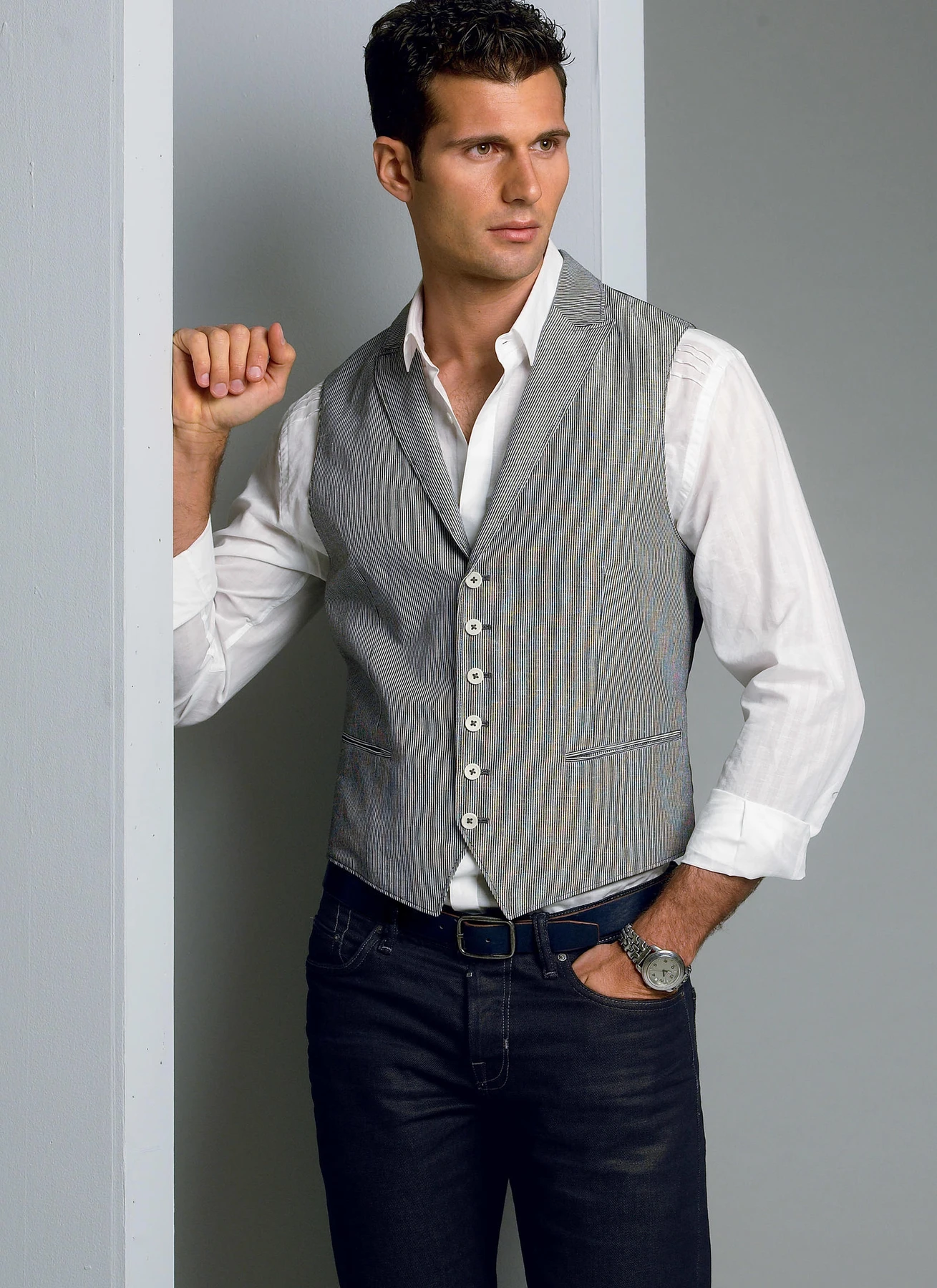 Vogue Patterns Men's Collared or Collarless Vests 2 Vogue Patterns Men's Collared or Collarless Vests