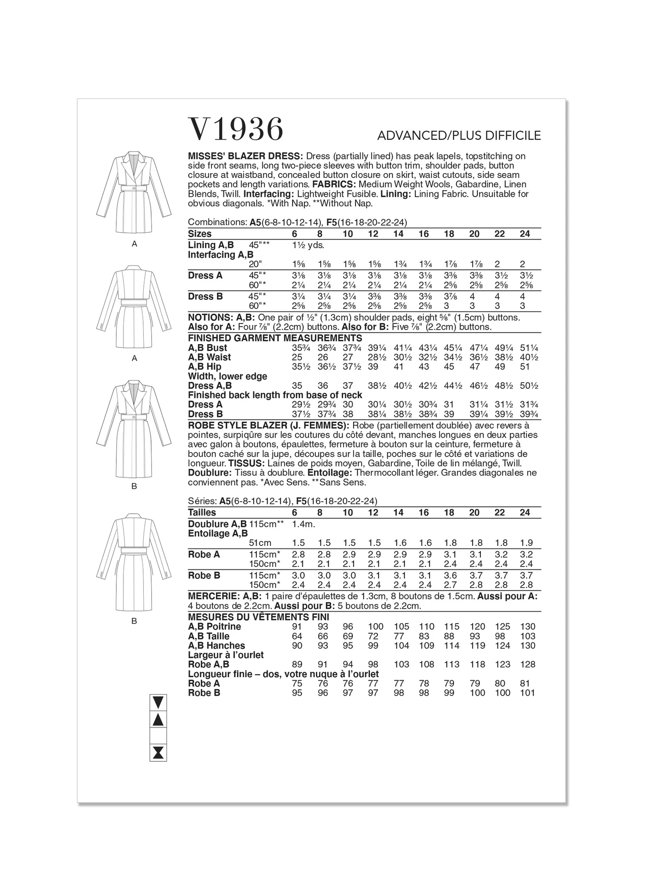 Vogue Patterns Misses' Blazer Dress 8 Vogue Patterns Misses' Blazer Dress