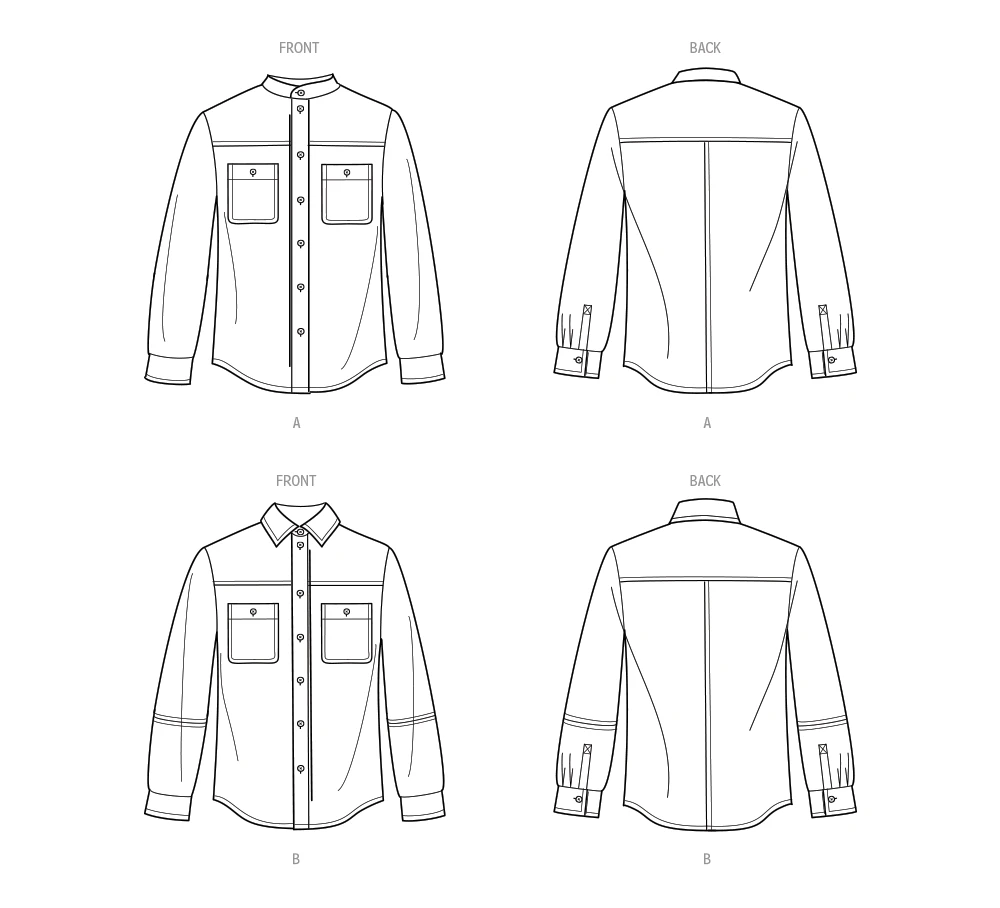 Simplicity Sewing Pattern Unisex Shirts 10 Simplicity Sewing Pattern Unisex Shirts