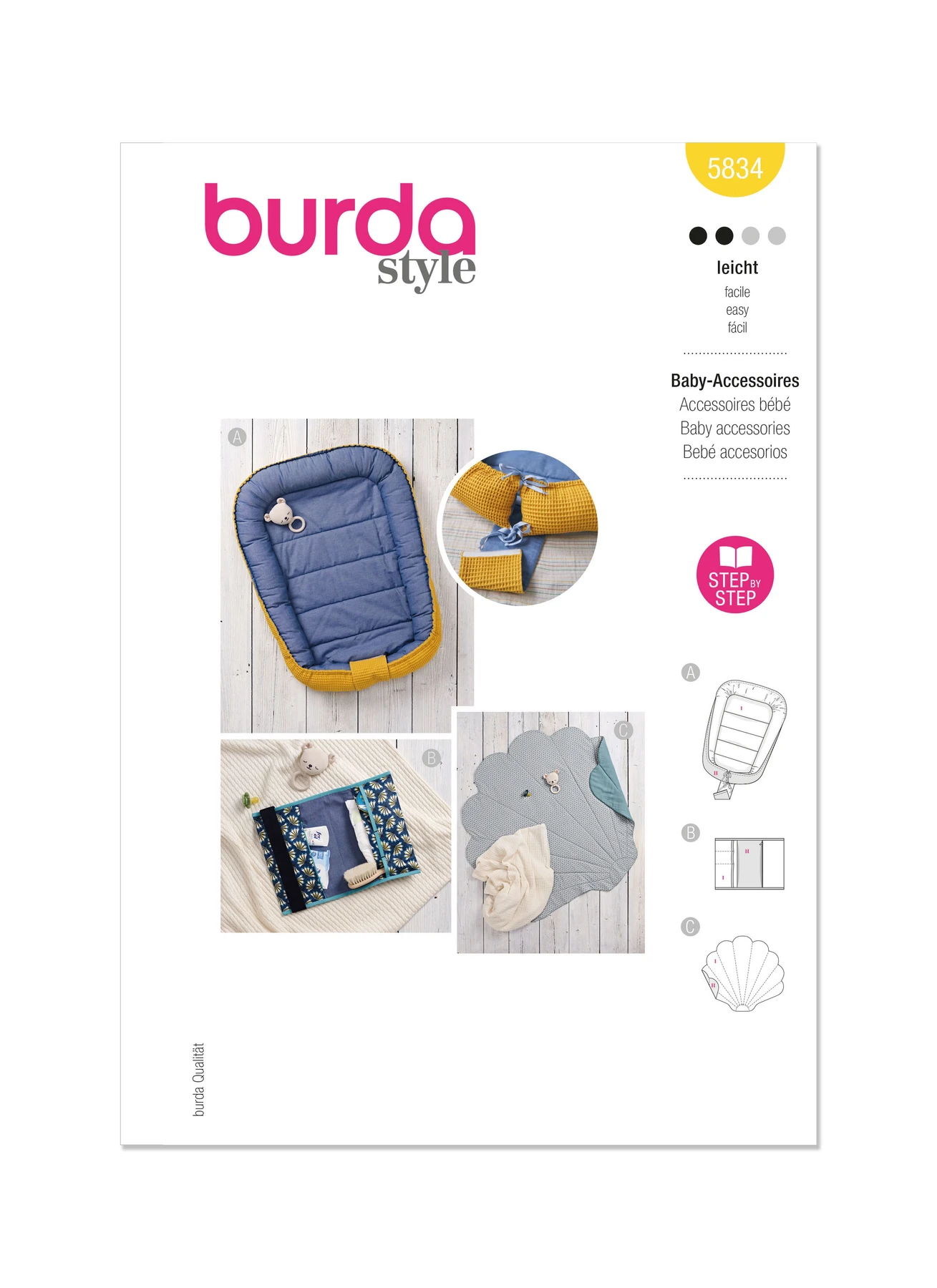 Burda Style Sewing Pattern 5834 Baby Accessories (PDF) 1 Burda Style Sewing Pattern 5834 Baby Accessories (PDF)