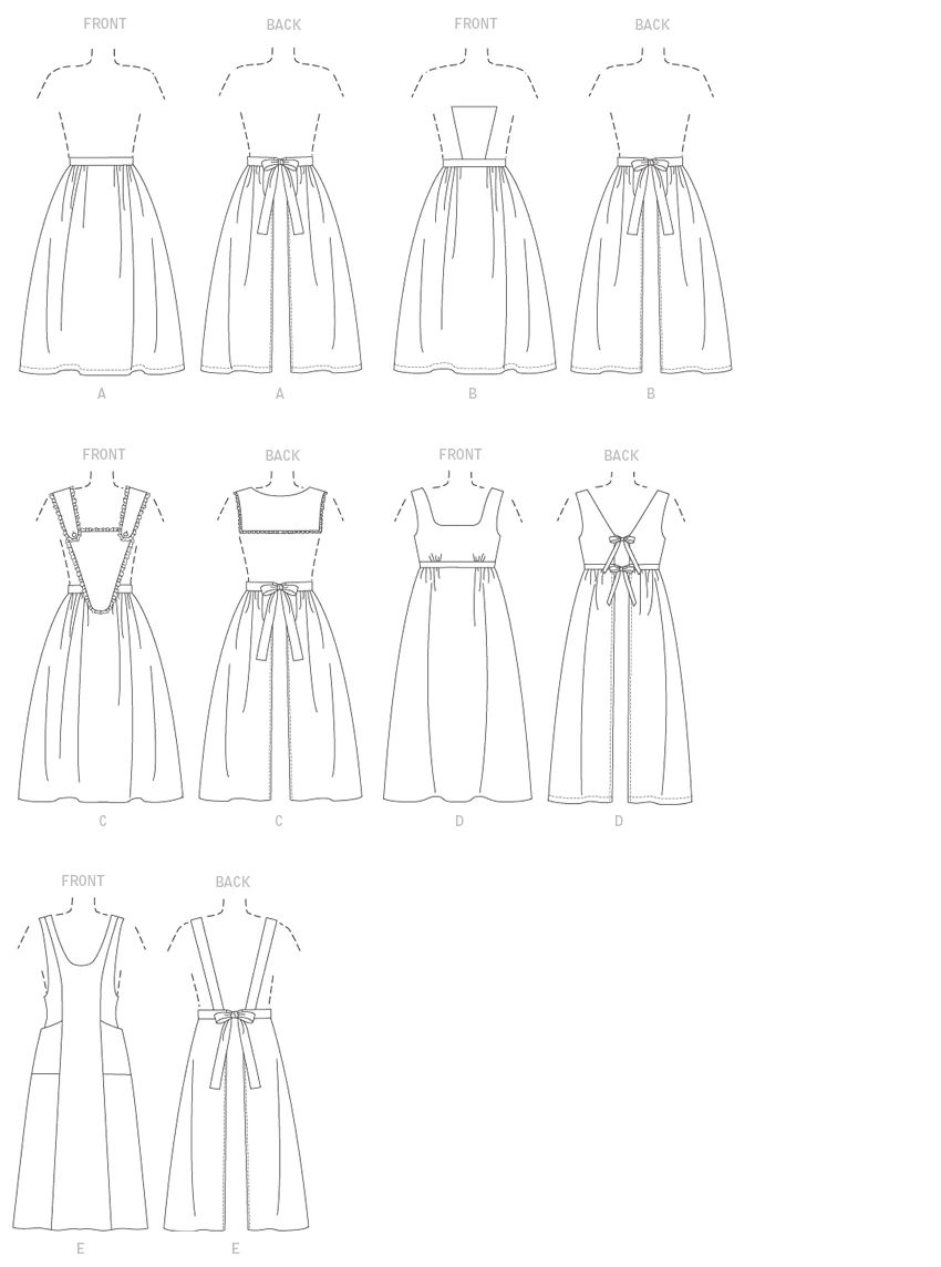 Butterick Sewing Pattern Historical Full-Length and Waist Aprons 10 Butterick Sewing Pattern Historical Full-Length and Waist Aprons
