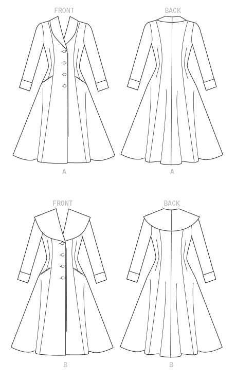 McCall's Sewing Pattern Misses'/Miss Petite Fit and Flare, Shawl Collar Coats (PDF) 8 McCall's Sewing Pattern Misses'/Miss Petite Fit and Flare, Shawl Collar Coats (PDF)