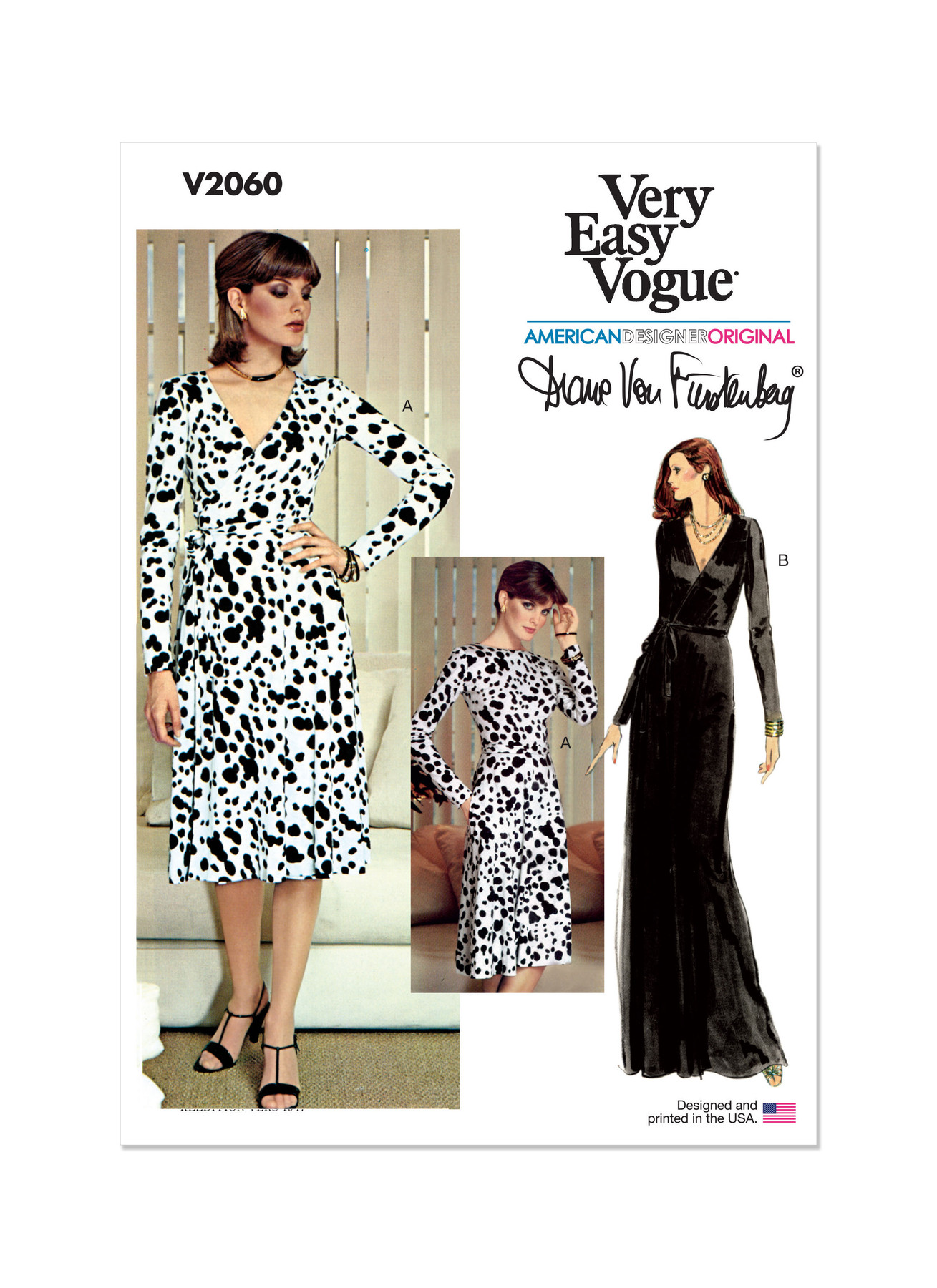 Vogue Patterns 1970s Misses' Reversible Front and Back Wrap Dress by Diane Von Furstenberg 1 Vogue Patterns 1970s Misses' Reversible Front and Back Wrap Dress by Diane Von Furstenberg