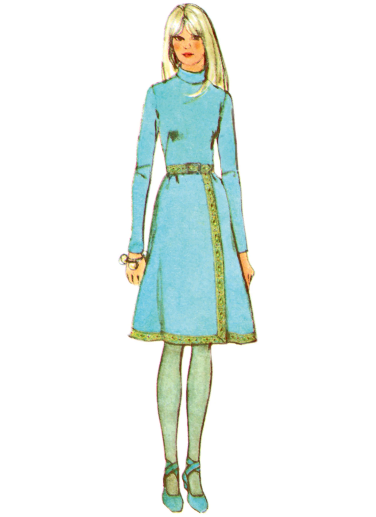 Simplicity Sewing Pattern 1970s Misses' Dress with Front-Wrap Skirt and Scarf (PDF) 2 Simplicity Sewing Pattern 1970s Misses' Dress with Front-Wrap Skirt and Scarf (PDF)