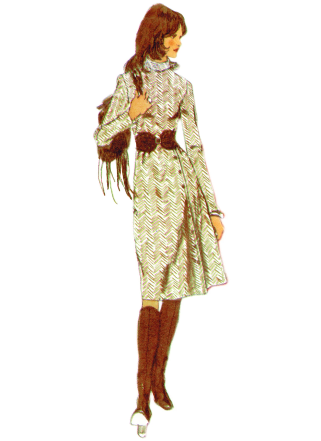 Simplicity Sewing Pattern 1970s Misses' Dress with Front-Wrap Skirt and Scarf (PDF) 3 Simplicity Sewing Pattern 1970s Misses' Dress with Front-Wrap Skirt and Scarf (PDF)
